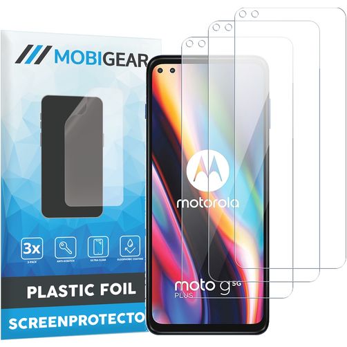 Mobigear Motorola Moto G 5G Plus Näytönsuoja Kalvo - Suojakuoren kanssa yhteensopiva (3 kpl)