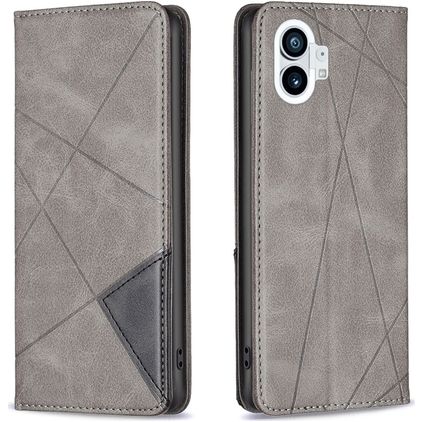 Mobigear Rhombus Slim Nothing Phone (1) Cover a libro - Grigio