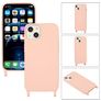 Mobigear Lanyard iPhone 14 Plus Silicona Funda con cuerda - Rosa