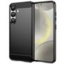 Mobigear Brushed Slim Samsung Galaxy S25 Fleksibel TPU Bagsidecover - Sort