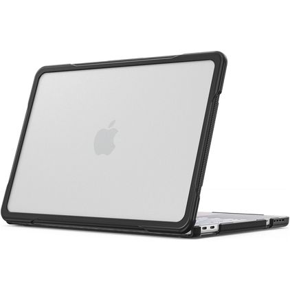 Mobigear Shockproof Pro MacBook Neo 13 tommer (2026) Hardshell Laptopcover MacBook Case - Gennemsigtig / Sort - Model A3404