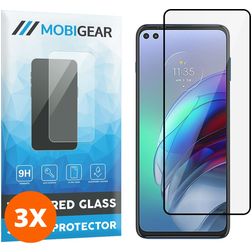 Mobigear Premium Motorola Moto G100 Glas Skærmbeskytter - Case Friendly - Sort (3-pak)