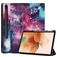Mobigear Tri-Fold Gel Samsung Galaxy Tab S7 FE TPU / Umělá kůže Knížkové pouzdro + Držák na stylus - Milky Way