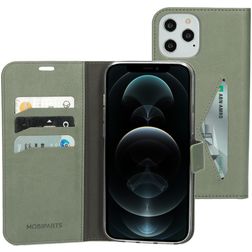 Mobiparts Classic Wallet iPhone 12 Pro Max Funda tipo libro Cartera - Stone Green