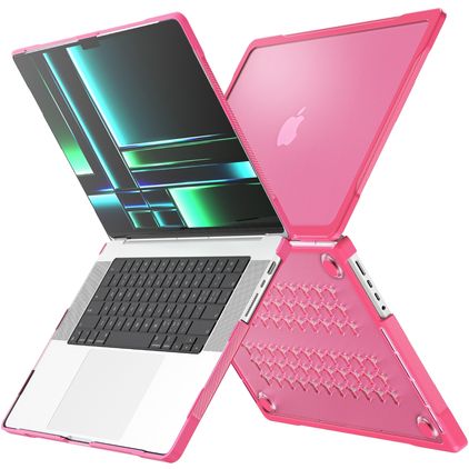 Mobigear Shockproof Pro MacBook Pro 14 polegadas (2021-2026) Capa rígida para MacBook - Rosa - Modelo A2442 / A2779 / A2918 / A2992 / A3401 / A3112 / A3434 / A3427 / A3426