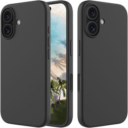 Mobigear Rubber Touch iPhone 16 Silikon Etui plecki - Czarny