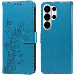 Mobigear Flowers Samsung Galaxy S26 Ultra Funda tipo libro Cartera - Azul