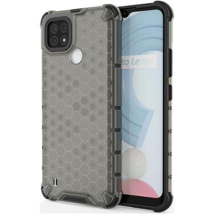 Mobigear Honeycomb Realme C21 Funda Plástico rígido Carcasa Antigolpes - Negro