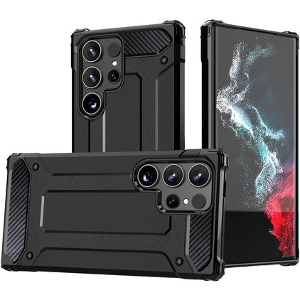 Mobigear Outdoor Samsung Galaxy S24 Ultra Hårdt Bagsidecover Stødsikkert - Sort