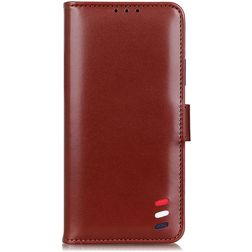 Mobigear Stripe iPhone 12 Pro Max Knížkové pouzdro Peněženka - Hnědá