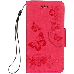 Mobigear Butterfly iPhone XS Funda tipo libro Cartera - Rojo
