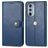 Mobigear Snap Button Motorola Edge 30 Pro Cover a libro portafoglio - Blu