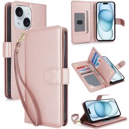Mobigear Wallet iPhone 15 Wallet case - Rose Gold