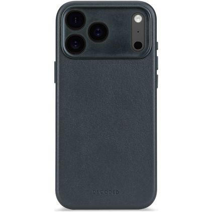 Decoded iPhone 17 Pro Piel auténtica Carcasa Antigolpes - Navy Shadow