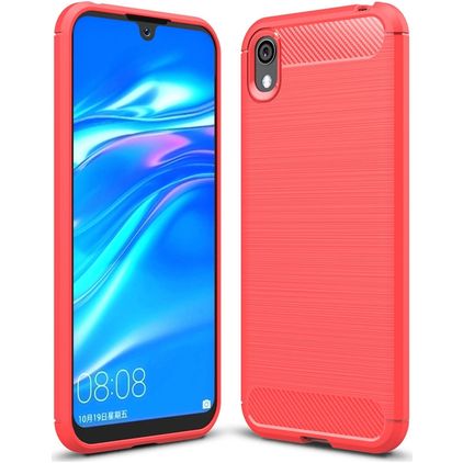 Mobigear Brushed Slim HONOR 8S Joustava TPU Suojakuori - Punainen