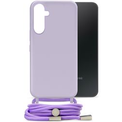 Mobilize Lanyard Gelly Samsung Galaxy A34 TPU flexible Funda con cuerda - Pastel Purple