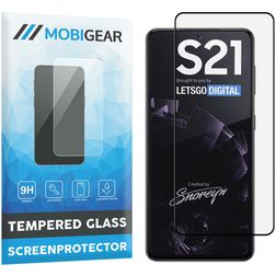 Mobigear Premium Samsung Galaxy S21 Tempered Glass Screen Protector - Case Friendly - Black