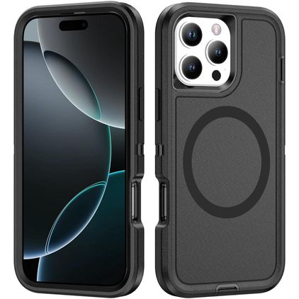 Mobigear Rugged Mag iPhone 16 Pro MagSafe Hårdt Bagsidecover Stødsikkert - Sort