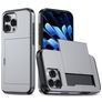 Mobigear Card iPhone 16 Pro Hard Case Back cover Shockproof with Card Holder - Grey