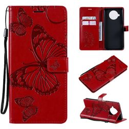 Mobigear Butterfly Xiaomi Mi 10T Lite Lompakkokotelo + Setelitasku - Punainen