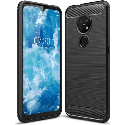 Mobigear Brushed Slim Nokia 6.2 Fleksibel TPU Bagsidecover - Sort