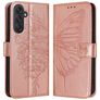 Mobigear Butterfly Samsung Galaxy M55 Plånboksfodral med sedelfack - Roséguld