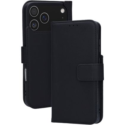 Mobiparts Wallet iPhone 17 Pro Max MagSafe Ægte læder Pungetui med Seddelrum - Sort