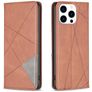 Mobigear Rhombus Slim iPhone 16 Pro Wallet case - Brown