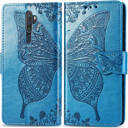 Mobigear Butterfly OPPO A5 (2020) Funda tipo libro Cartera - Azul
