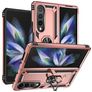Mobigear Armor Ring Samsung Galaxy Z Fold 4 Fodral Hårdplast Skal Stötsäkert med ringhållare - Roséguld