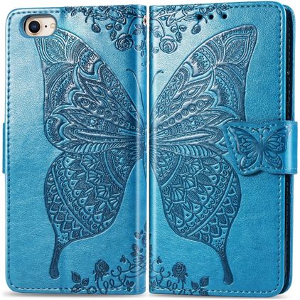 Mobigear Butterfly iPhone 8 Funda tipo libro Cartera - Azul