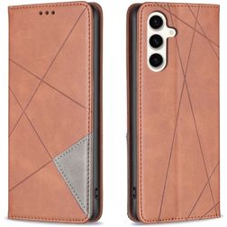 Mobigear Rhombus Slim Samsung Galaxy S24 FE Funda tipo libro - Marrón