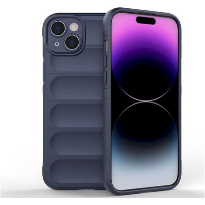 Mobigear Bumpy iPhone 15 Plus Fleksibel TPU Bagsidecover - Mørkeblå