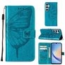 Mobigear Butterfly Samsung Galaxy A35 Lompakkokotelo + Setelitasku - Sininen