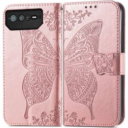 Mobigear Butterfly ASUS ROG Phone 6 Pro Plånboksfodral med sedelfack - Roséguld