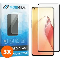 Mobigear Premium OPPO Reno 8 Pro Cristal templado Protector de pantalla - Compatible con fundas - Negro (pack de 3)