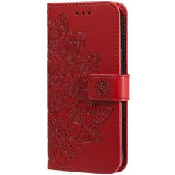 Mobigear Flowers POCO F4 Plånboksfodral med sedelfack - Röd