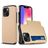 Mobigear Card iPhone 15 Plus Fodral Hårdplast Skal Stötsäkert med korthållare - Guld