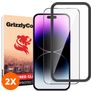 GrizzlyCoat Easy Fit iPhone 14 Pro Tempered Glass Screen Protector - Case Friendly + Installation Frame (2-Pack)