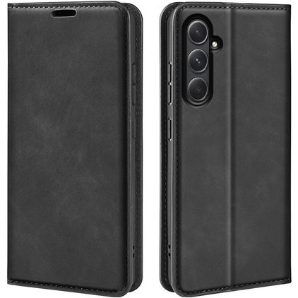 Mobigear Retro Slim Samsung Galaxy A55 Cover a libro portafoglio - Nero