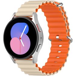 Mobigear Ocean Silicone Smartwatch Strap Buckle closure - 22 mm - Orange / Starlight