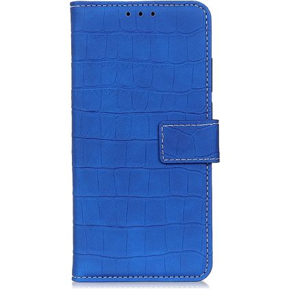 Mobigear Croco Motorola Moto G60s Wallet case - Blue
