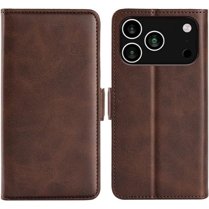 Mobigear Slim Magnet iPhone 18 Pro Pungetui med Seddelrum - Brun