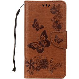 Mobigear Butterfly Samsung Galaxy A8 (2018) Wallet case - Brown