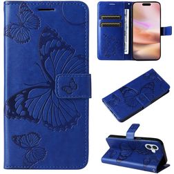 Mobigear Butterfly iPhone 16 Plus Lompakkokotelo + Setelitasku - Sininen