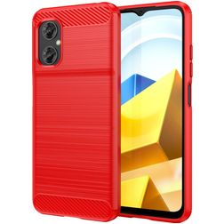 Mobigear Brushed Slim POCO M5 Flexible TPU Back cover - Red