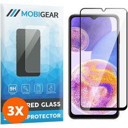 Mobigear Premium Samsung Galaxy A23 Tempered Glass Screen Protector - Case Friendly - Black (3-Pack)