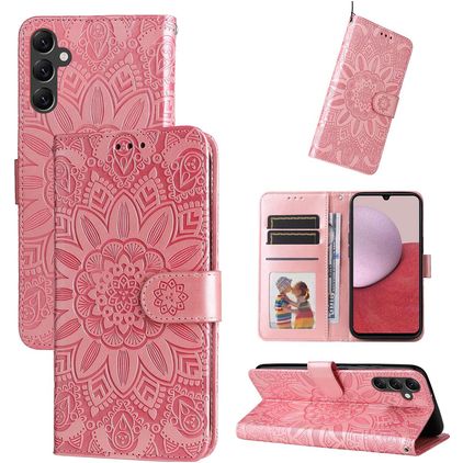 Mobigear Sunflower Samsung Galaxy A14 Cover a libro portafoglio - Magenta