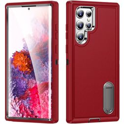 Mobigear Rugged Stand Samsung Galaxy S23 Ultra Hard Case Back cover Shockproof with Stand - Red