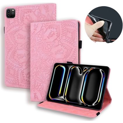 Mobigear Mandala iPad Pro 11 polegadas (2025) Capa livro - Rosa